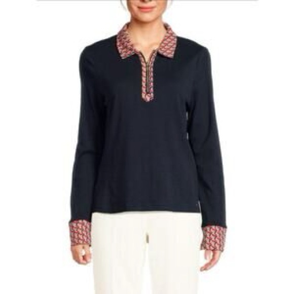 Tommy Hilfiger Tops - Tommy Hilfiger Sky Captain Polo Shirt Navy with  Red and Gold size Medium